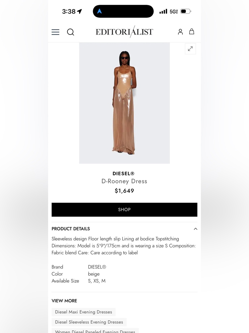 Diesel D-Rooney Dress Beige – NWT – Sizes XS & M - Picture 4 of 4